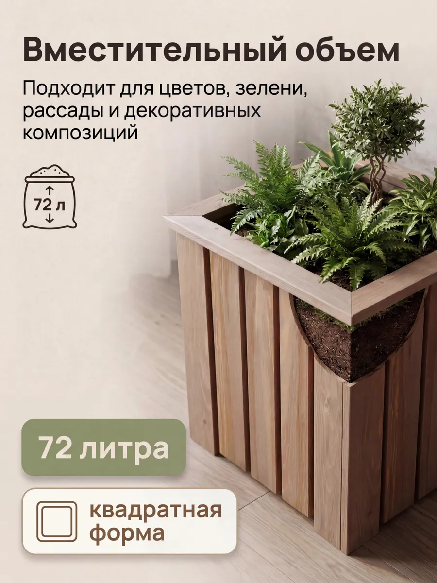 Кашпо напольное высокое для цветов уличное на ножках большое