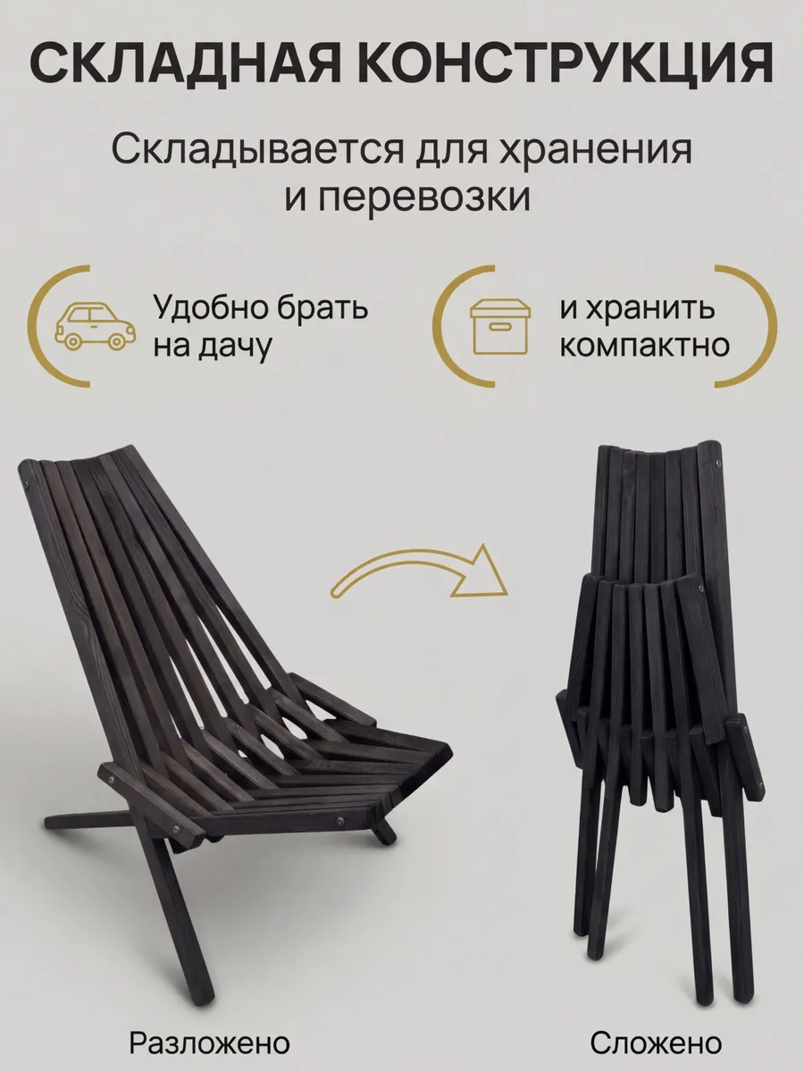 Кресло-шезлонг складное для отдыха, дачи, природы Кентукки