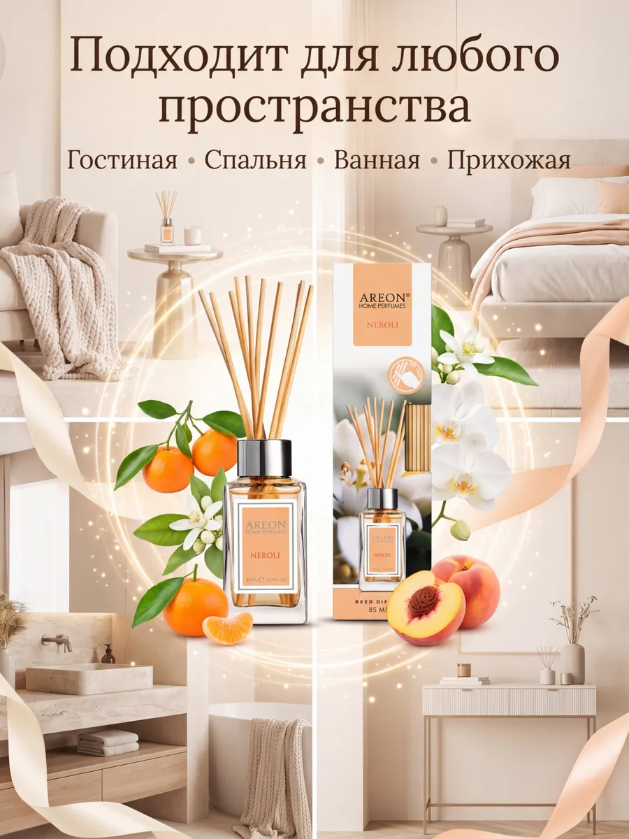 Диффузор для дома с палочками стойкий Nerolli 85 мл