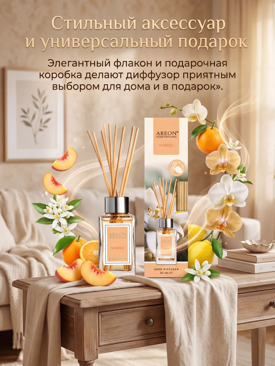 Диффузор для дома с палочками стойкий Nerolli 85 мл