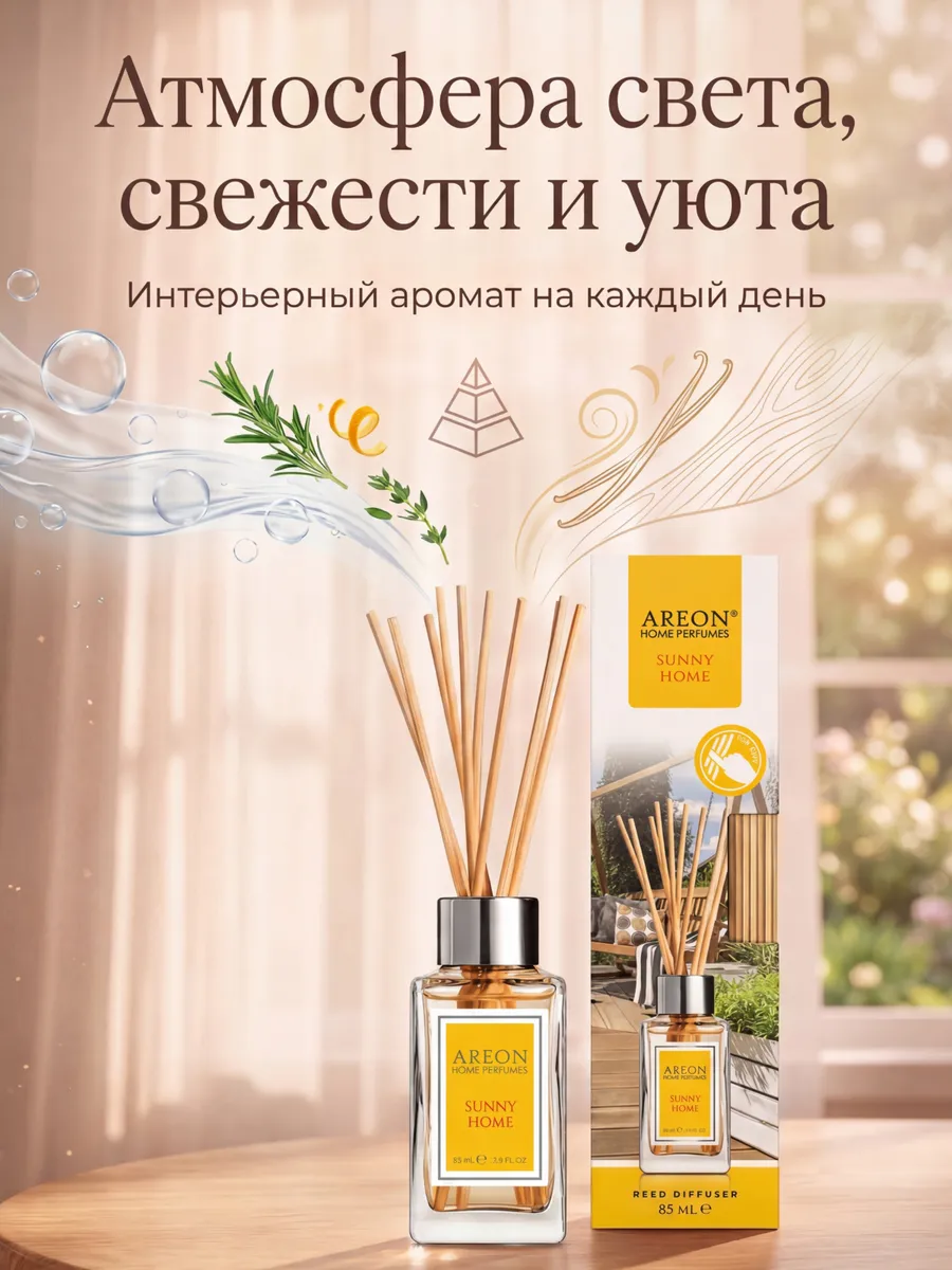 Диффузор для дома с палочками стойкий Sunny Home 85 мл