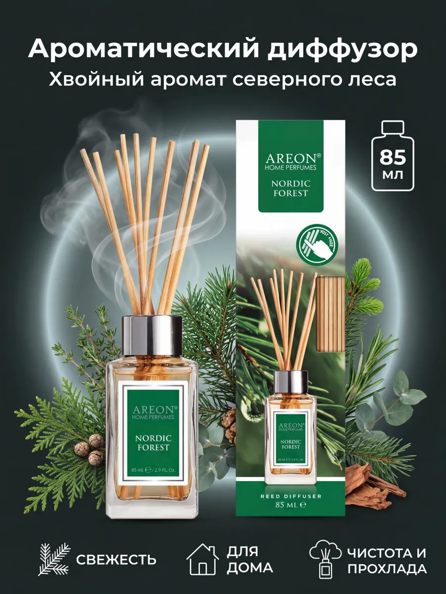 Диффузор для дома с палочками стойкий Nordic Forest 85 мл