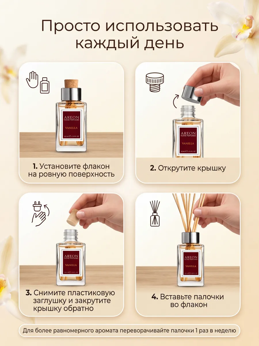 Диффузор для дома с палочками стойкий парфюмированный 85 мл