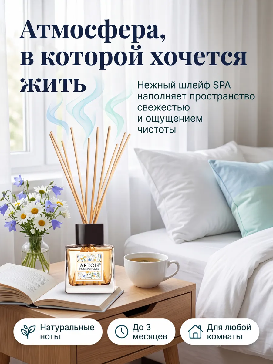 Диффузор для дома с палочками стойкий парфюмерный СПА 50 мл