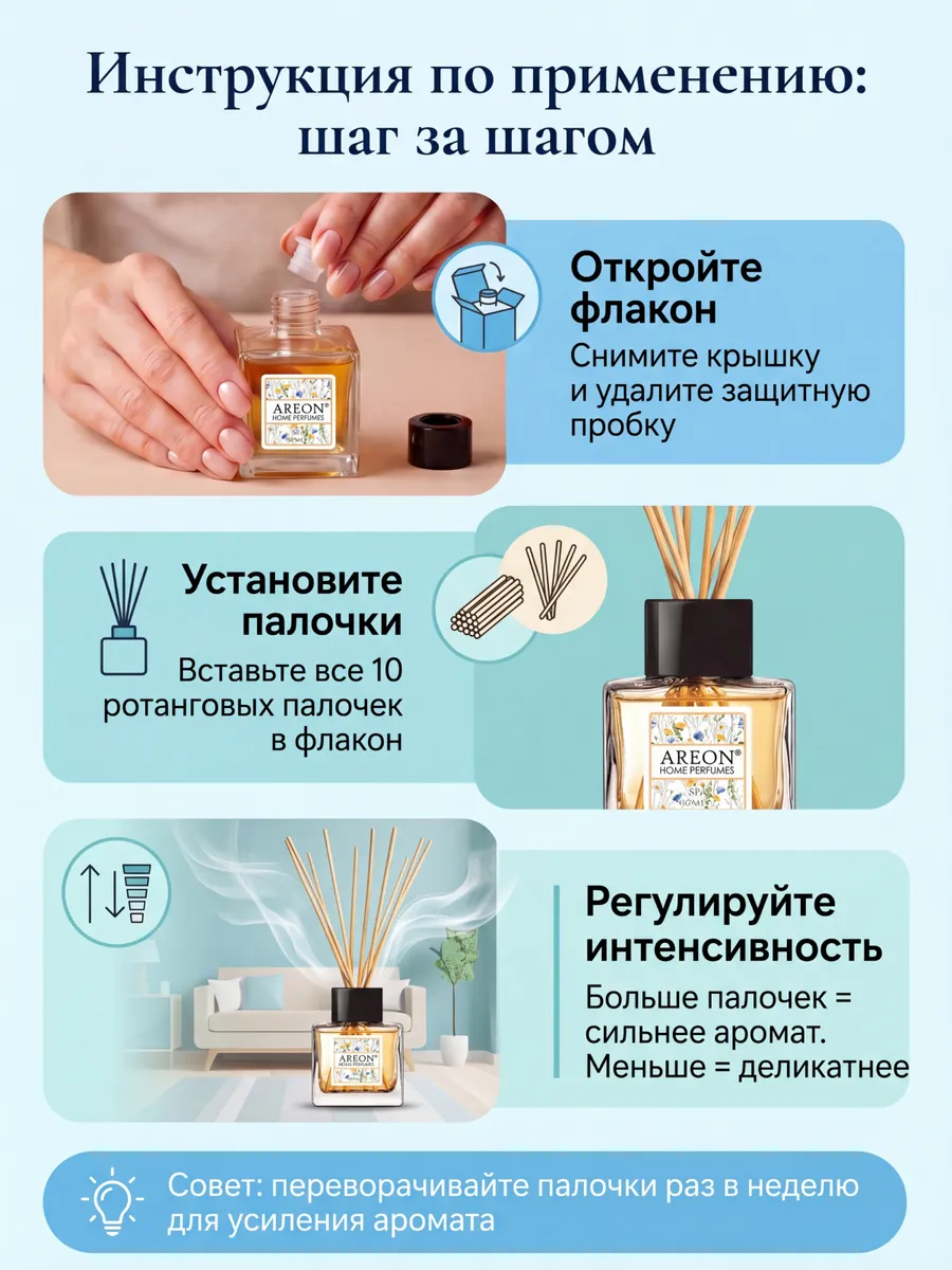 Диффузор для дома с палочками стойкий парфюмерный СПА 50 мл