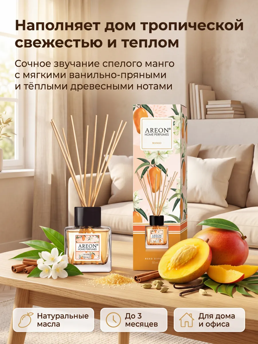 Диффузор для дома стойкий парфюмерный Манго 50 мл
